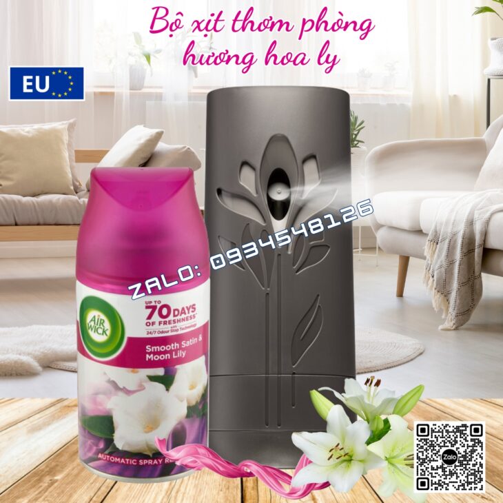 MÁY XỊT TINH DẦU THƠM PHÒNG TỰ ĐỘNG AIR WICK 250ml, HỖ TRỢ KHỬ MÙI, NHẬP KHẨU CHÂU ÂU CHÍNH HÃNG