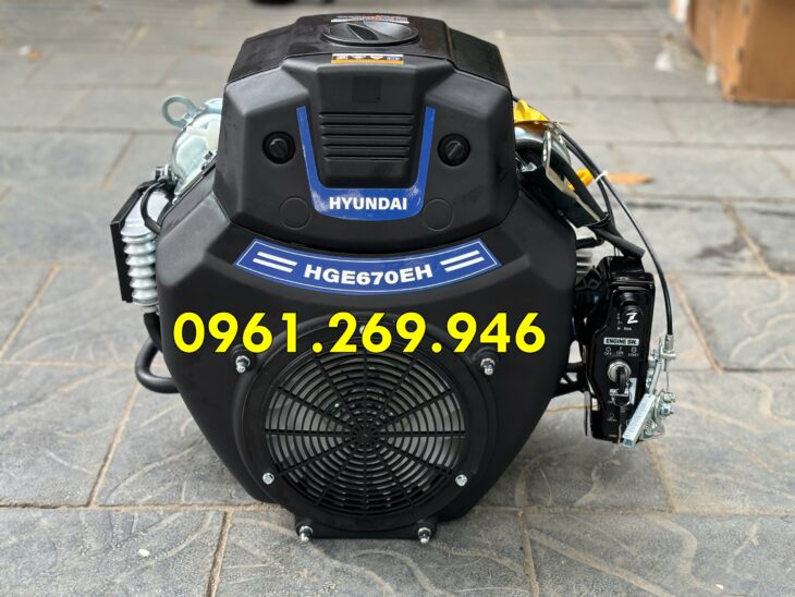 Máy Nổ, Động Cơ Xăng Hyundai 22Hp HGE670E Có Đề