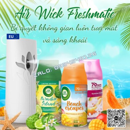 BÌNH XỊT TINH DẦU THƠM PHÒNG AIR WICK 250ml, TINH DẦU THIÊN NHIÊN, HỖ TRỢ KHỬ MÙI, NHẬP KHẨU CHÂU ÂU
