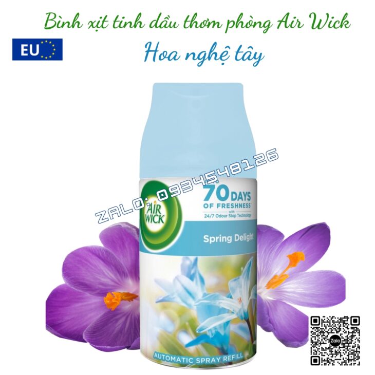 BÌNH XỊT TINH DẦU THƠM PHÒNG AIR WICK 250ml, TINH DẦU THIÊN NHIÊN, HỖ TRỢ KHỬ MÙI, NHẬP KHẨU CHÂU ÂU