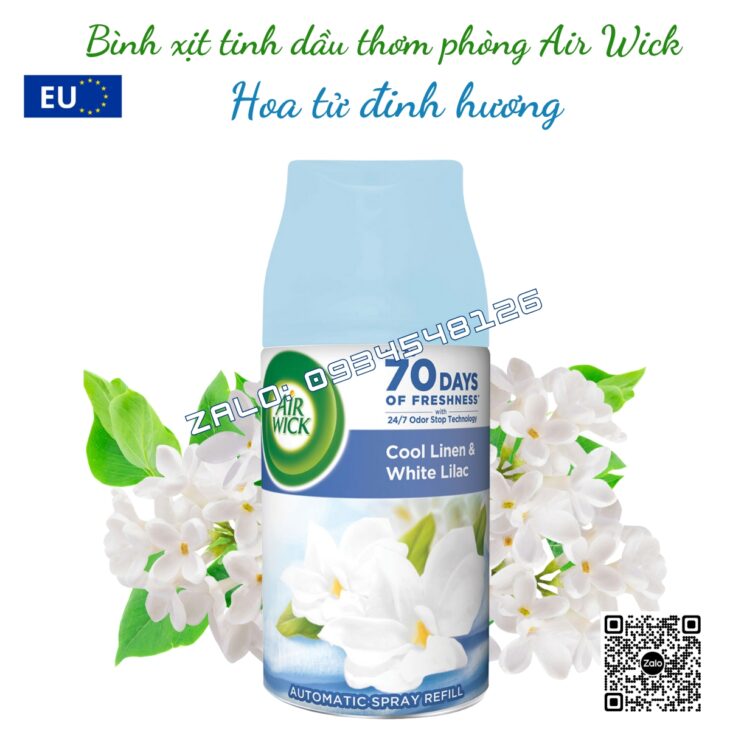 BÌNH XỊT TINH DẦU THƠM PHÒNG AIR WICK 250ml, TINH DẦU THIÊN NHIÊN, HỖ TRỢ KHỬ MÙI, NHẬP KHẨU CHÂU ÂU