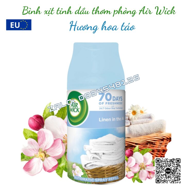 BÌNH XỊT TINH DẦU THƠM PHÒNG AIR WICK 250ml, TINH DẦU THIÊN NHIÊN, HỖ TRỢ KHỬ MÙI, NHẬP KHẨU CHÂU ÂU