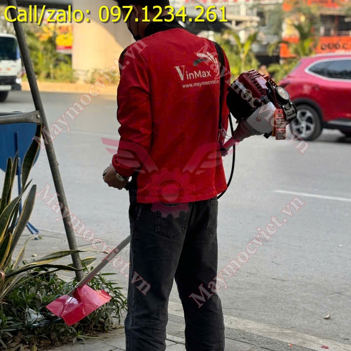 Máy cắt cỏ vai chạy xăng 4 thì Cali CL35 đỏ giá rẻ