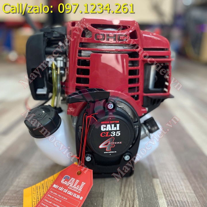 Máy cắt cỏ vai chạy xăng 4 thì Cali CL35 đỏ giá rẻ