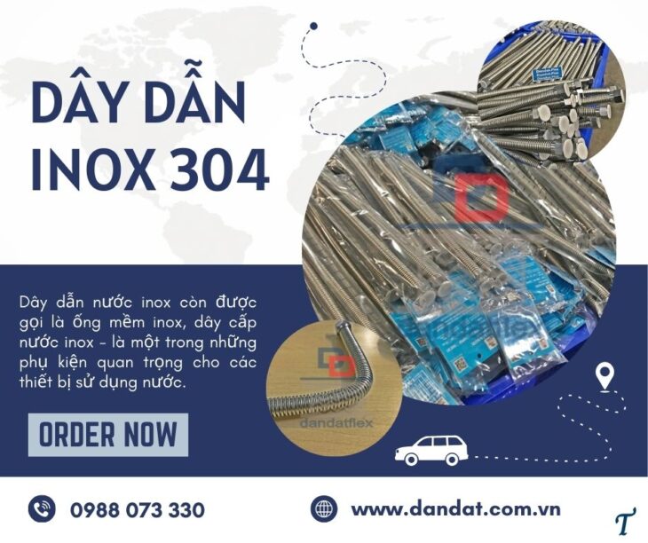 Dây dẫn nước inox nóng lạnh, ống mềm cho máy nóng lạnh, dây mềm inox dẫn nước vòi chậu