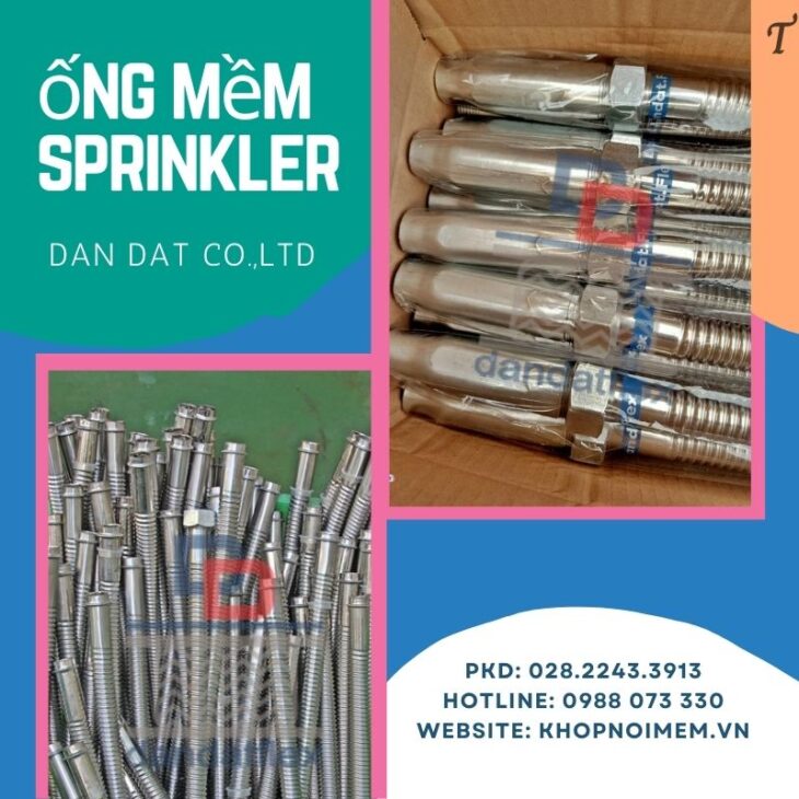 Ống mềm nối đầu sprinkler, ống mềm cho đầu phun chữa cháy, dây nối mềm inox cho sprinkler PCCC