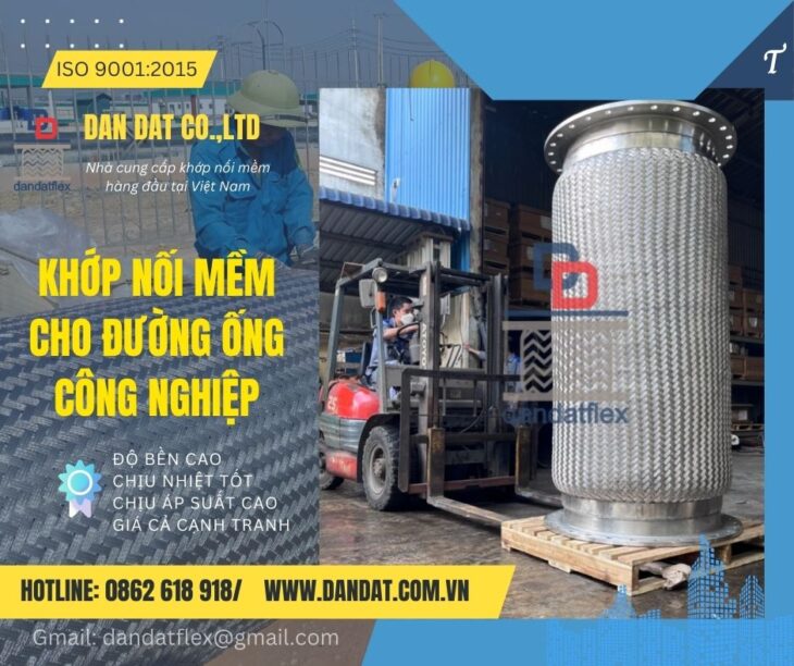 Khớp nối chống rung inox nối bích, khớp nối chống rung ống gió, khớp nối mềm rắc co inox
