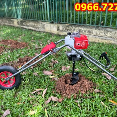 Máy khoan đào hố đất trồng cây khung xe đẩy di chuyển tiện lợi 2.2kw Mitsubishi TB43
