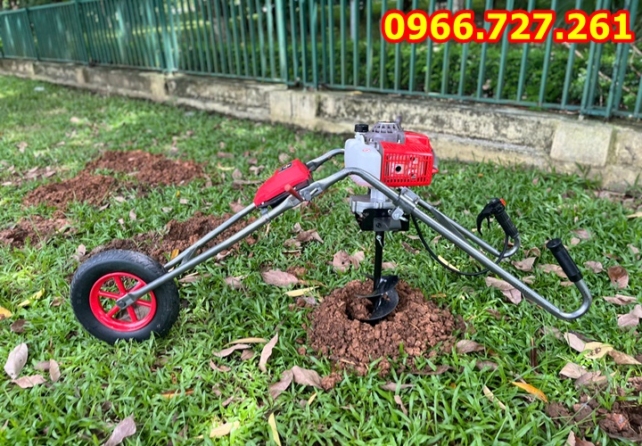 Máy khoan đào hố đất trồng cây khung xe đẩy di chuyển tiện lợi 2.2kw Mitsubishi TB43