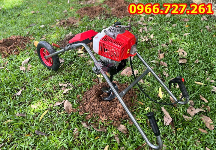 Máy khoan đào hố đất trồng cây khung xe đẩy di chuyển tiện lợi 2.2kw Mitsubishi TB43