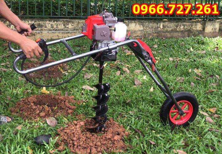 Máy khoan đào hố đất trồng cây khung xe đẩy di chuyển tiện lợi 2.2kw Mitsubishi TB43