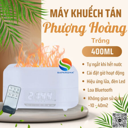 Máy khuếch tán tinh dầu SAPAROMA kèm điều khiển, loa Bluetooth, có đèn Led,hỗ trợ khử mùi,thơm phòng