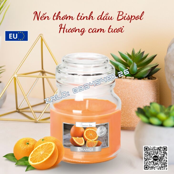 NẾN THƠM TINH DẦU BISPOL 120g, DECOR TRANG TRÍ, THƠM PHÒNG, HỖ TRỢ KHỬ MÙI, NHẬP KHẨU CHÂU ÂU