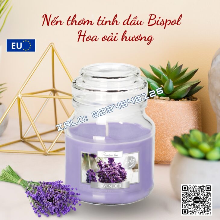 NẾN THƠM TINH DẦU BISPOL 120g, DECOR TRANG TRÍ, THƠM PHÒNG, HỖ TRỢ KHỬ MÙI, NHẬP KHẨU CHÂU ÂU
