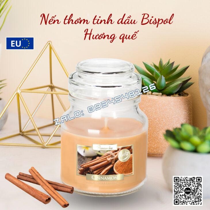 NẾN THƠM TINH DẦU BISPOL 120g, DECOR TRANG TRÍ, THƠM PHÒNG, HỖ TRỢ KHỬ MÙI, NHẬP KHẨU CHÂU ÂU