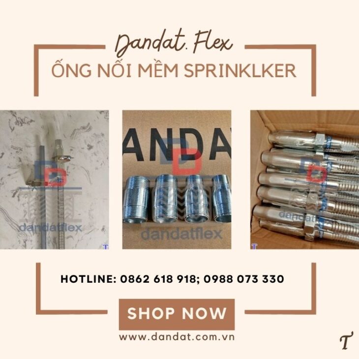Ống mềm nối đầu sprinkler, ống mềm cho đầu phun chữa cháy, dây nối mềm inox cho sprinkler PCCC