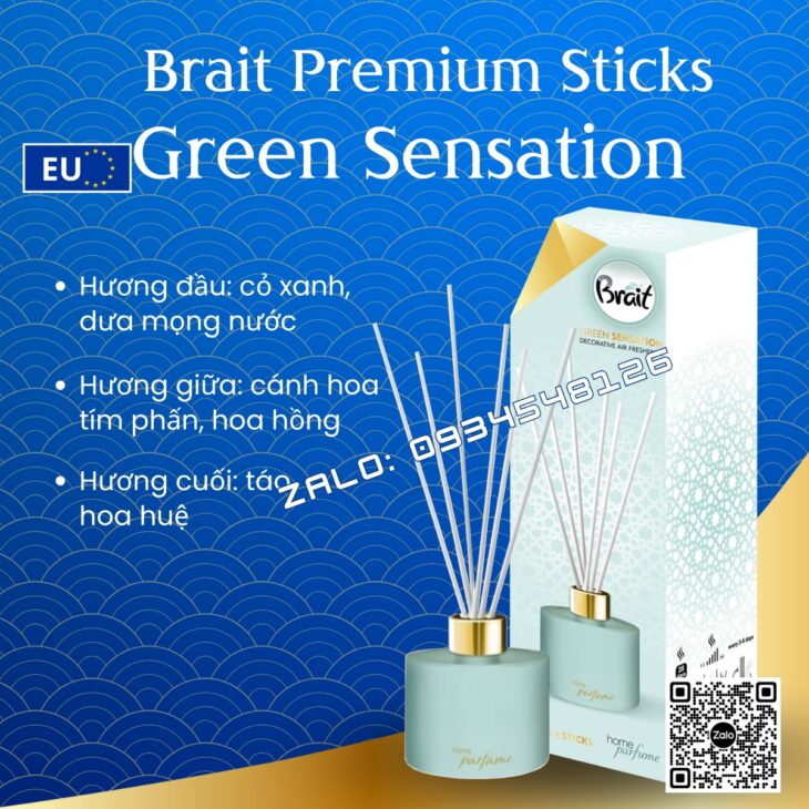TINH DẦU TÁN HƯƠNG QUE MÂY BRAIT 100ml, TINH DẦU NƯỚC HOA, THƠM PHÒNG, KHỬ MÙI, NHẬP KHẨU CHÍNH HÃNG
