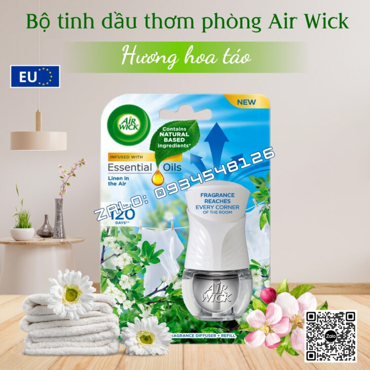 BỘ TINH DẦU KHUẾCH TÁN TỰ ĐỘNG AIR WICK 19ML CẮM ĐIỆN, THƠM PHÒNG, HỖ TRỢ KHỬ MÙI, NHẬP KHẨU CHÂU ÂU