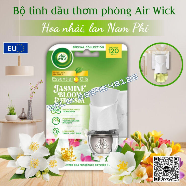 BỘ TINH DẦU KHUẾCH TÁN TỰ ĐỘNG AIR WICK 19ML CẮM ĐIỆN, THƠM PHÒNG, HỖ TRỢ KHỬ MÙI, NHẬP KHẨU CHÂU ÂU