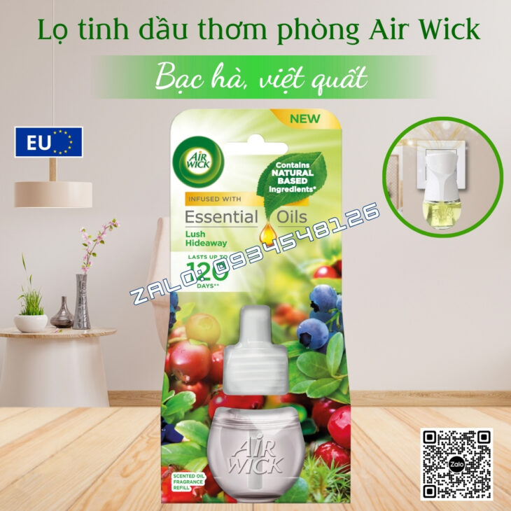 LỌ TINH DẦU THƠM PHÒNG CAO CẤP AIR WICK 19ML, HỖ TRỢ KHỬ MÙI, NHẬP KHẨU CHÍNH HÃNG