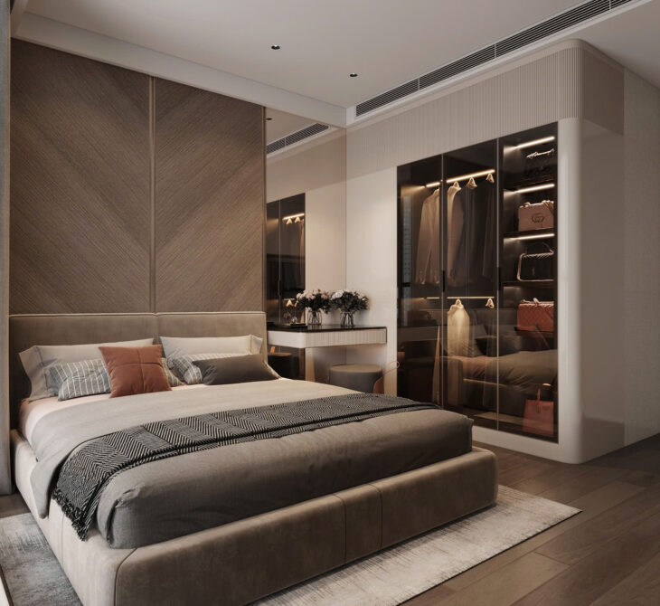 Căn hộ 82m², thiết kế 2 phòng ngủ + thêm không gian phụ lý tưởng làm phòng làm việc hoặc phòng cho