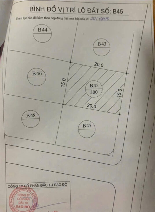 Đất phân lô biệt thự Sao Đỏ – 300m – Giá 40tr/m – gần ngay Cầu Rào