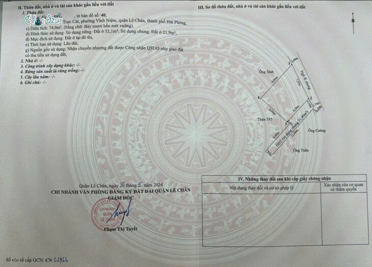 Nhà Trực Cát – Thiên Lôi, 52m 4 tầng, mặt ngõ thẳng tắp, Giá 4.25 tỉ