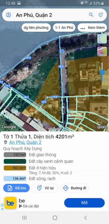 Bán đất thổ cư 3400m², Q.2, An Phú, 195 tỷ, sổ đỏ