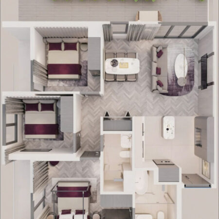 Căn hộ 3PN+ . DT 93.1m² – view sông & biển dành cho gia đình thành đạt. Liên hệ CĐT Thuỷ để được tư