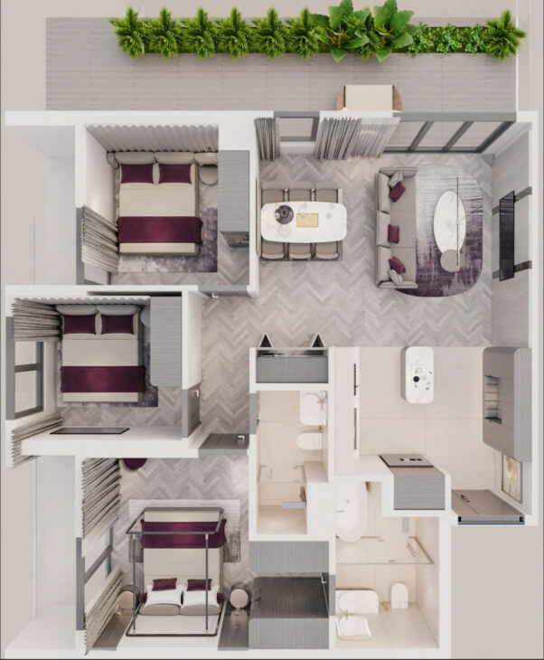 Căn hộ 3PN+ . DT 93.1m² – phân khúc hiếm, giá chỉ từ 55 triệu/m² . Gọi ngay để giữ căn đẹp – nhận