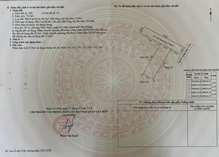 Nhà ngõ 594 Thiên Lôi, 43m 4 tầng mới tinh, Giá 3.35 tỉ