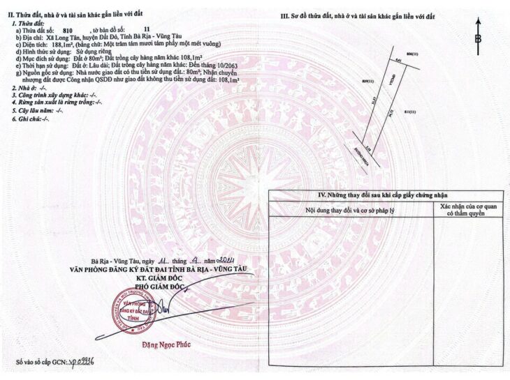 CHÍNH CHỦ CẦN BÁN -188m2 mặt tiền đường nhựa ( 80m2 thổ cư) nở hậu