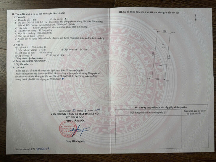 BÁN NHÀ XÂY THÔ 82.5M2 KHU ĐÔ THỊ CỔ DƯƠNG TIÊN DƯƠNG ĐÔNG ANH