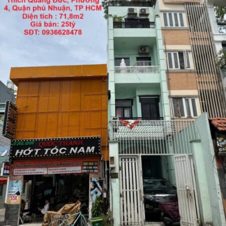 CHỦ ĐI NƯỚC NGOÀI Cần Bán Nhanh Căn Nhà Mặt Tiền Vị Trí Tại Quận Phú Nhuận, TP HCM