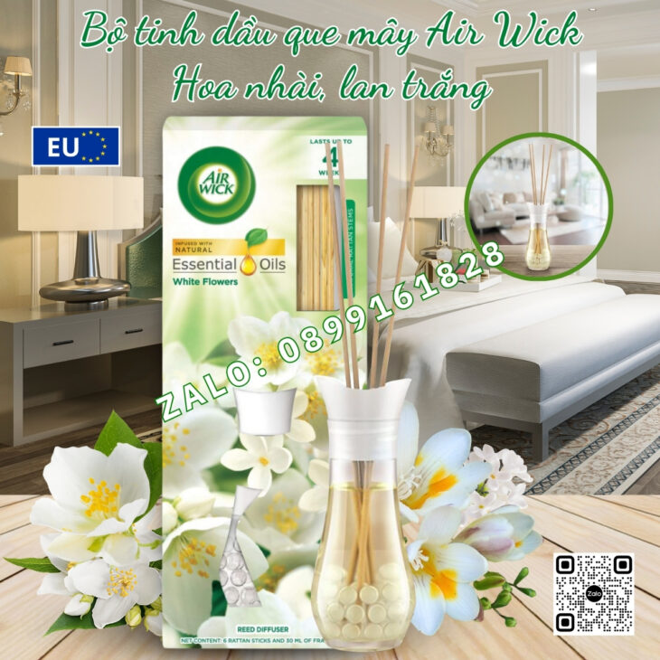 TINH DẦU TÁN HƯƠNG QUE MÂY AIR WICK 25ml, HƯƠNG THƠM TINH TẾ, KHÔNG GIAN THƯ GIÃN ĐẠT CHUẨN 5 SAO