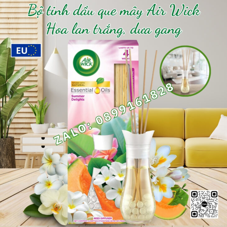 TINH DẦU TÁN HƯƠNG QUE MÂY AIR WICK 25ml, HƯƠNG THƠM TINH TẾ, KHÔNG GIAN THƯ GIÃN ĐẠT CHUẨN 5 SAO