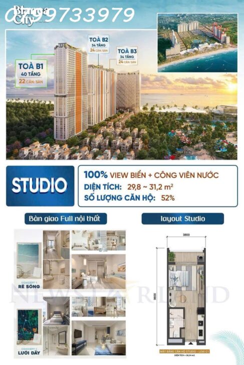 Bán căn hộ cao cấp biển Vũng Tàu giá 2,8 tỷ chủ đầu tư Sun group 0799733979