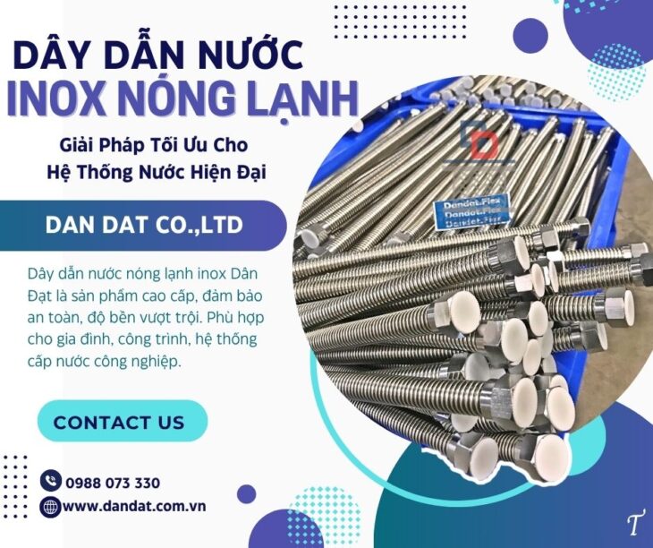 Dây cấp nước mềm inox, ống mềm dẫn nước nóng lạnh, dây mềm kết nối bình nước nóng, daydannuoc