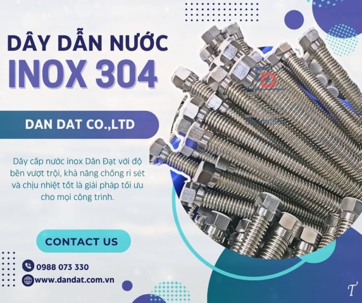Dây cấp nước mềm inox, ống mềm dẫn nước nóng lạnh, dây mềm kết nối bình nước nóng, daydannuoc