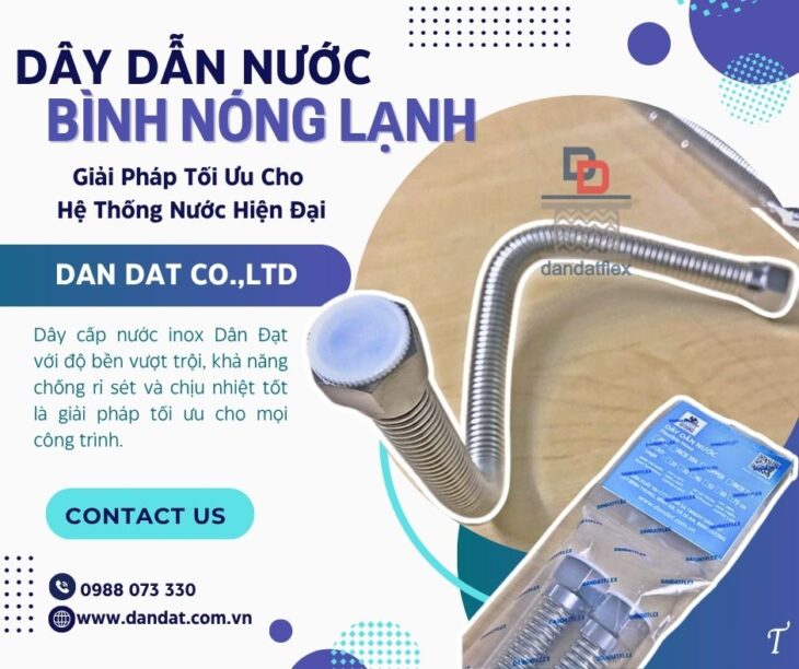 Dây cấp nước mềm inox, ống mềm dẫn nước nóng lạnh, dây mềm kết nối bình nước nóng, daydannuoc