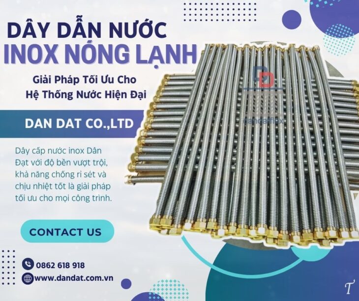Dây cấp nước mềm inox, ống mềm dẫn nước nóng lạnh, dây mềm kết nối bình nước nóng, daydannuoc