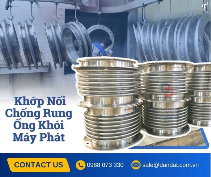 Khớp nối mềm bằng inox (Flexible Hose), Khớp nối mềm kết nối mặt bích, khớp nối mềm chống rung inox