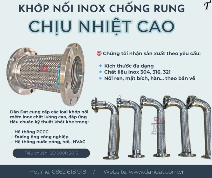 Khớp nối mềm nối bích, khớp nối chống rung trạm bơm công nghiệp, khớp nối mềm giảm chấn máy phát