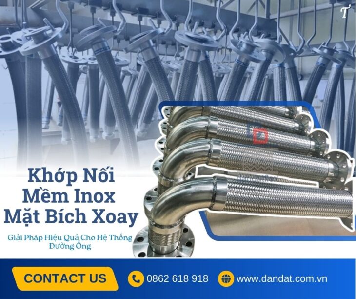 Khớp nối mềm bằng inox (Flexible Hose), Khớp nối mềm kết nối mặt bích, khớp nối mềm chống rung inox