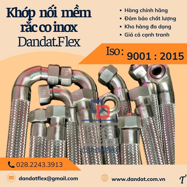 Khớp nối mềm nối ren, khớp nối chống rung inox, khớp nối mềm kết nối ren trong, khớp nối giảm chấn