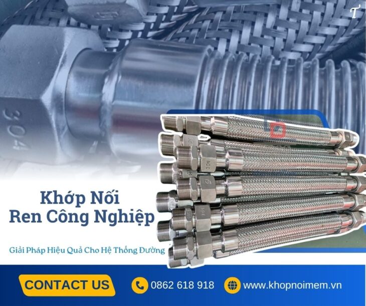 Khớp nối mềm bằng inox (Flexible Hose), Khớp nối mềm kết nối mặt bích, khớp nối mềm chống rung inox
