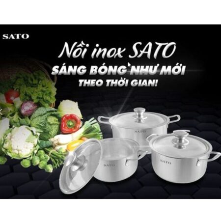 BỘ NỒI INOX 430 3 ĐÁY ST-BI311 – SATO