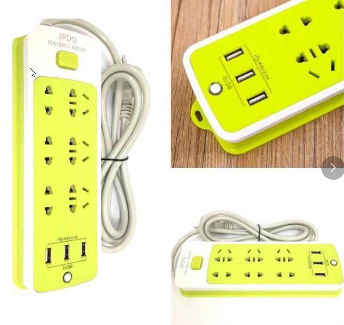 Ổ ĐIỆN XANH LÁ CÓ 3 USB SẠC ĐIỆN THOẠI – SU