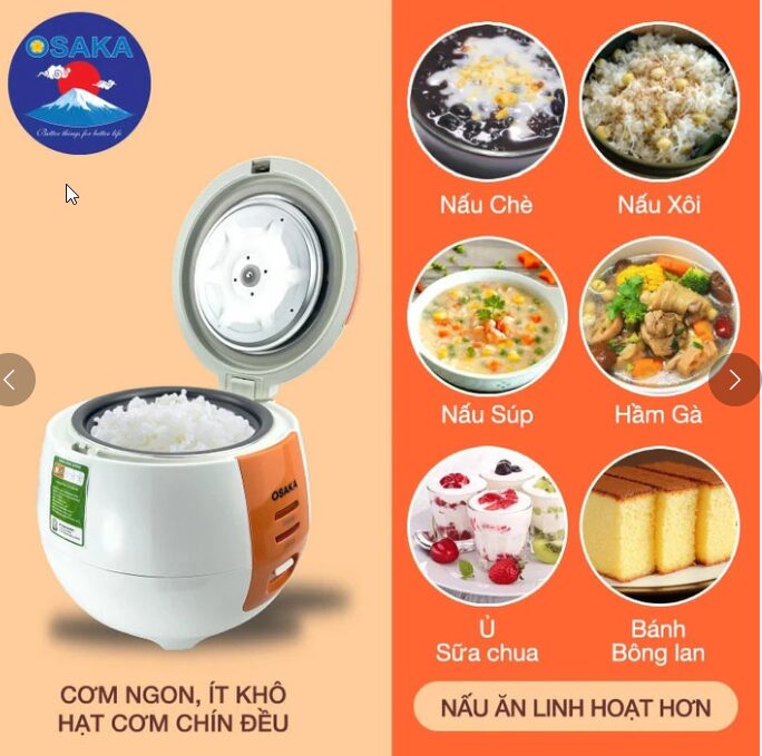 NỒI CƠM ĐIỆN OSAKA RC-12P – LÒNG NỒI “NIÊU”