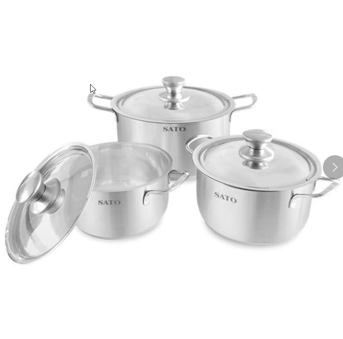 BỘ NỒI INOX 430 3 ĐÁY ST-BI311 – SATO